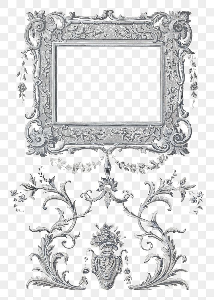 Vintage gray ornamental frame.  Remastered by rawpixel