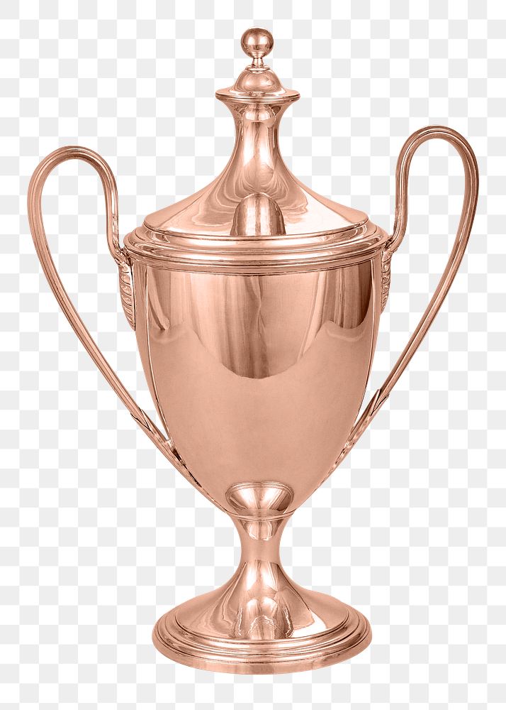 Aesthetic copper trophy png on transparent background. Remixed by rawpixel.