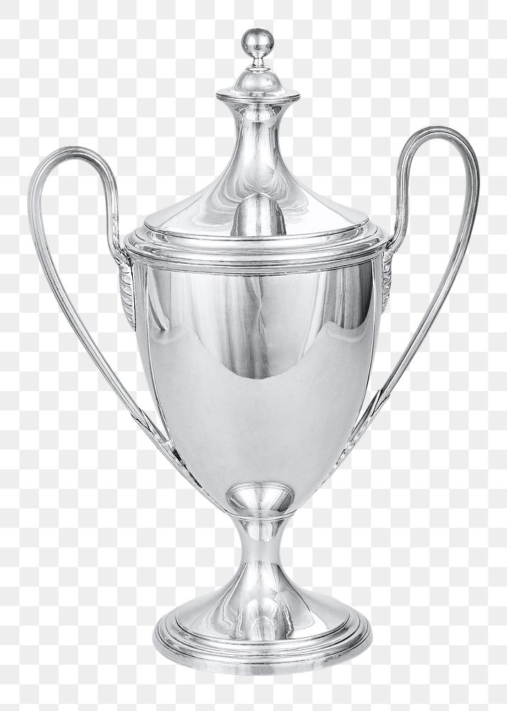 Aesthetic silver trophy png on transparent background.  Remastered by rawpixel