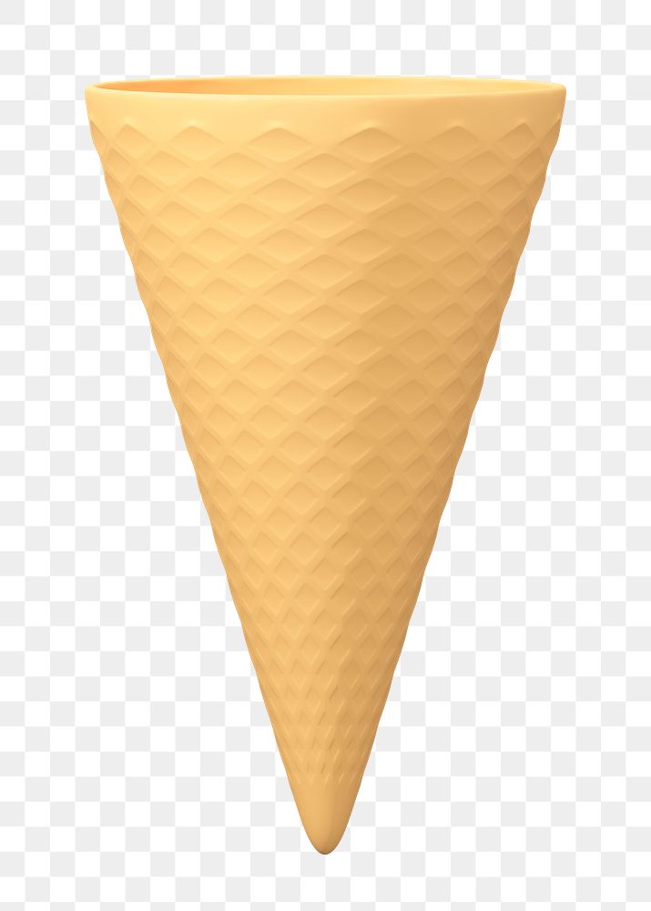 Png ice cream cone sticker, dessert 3D cartoon transparent background