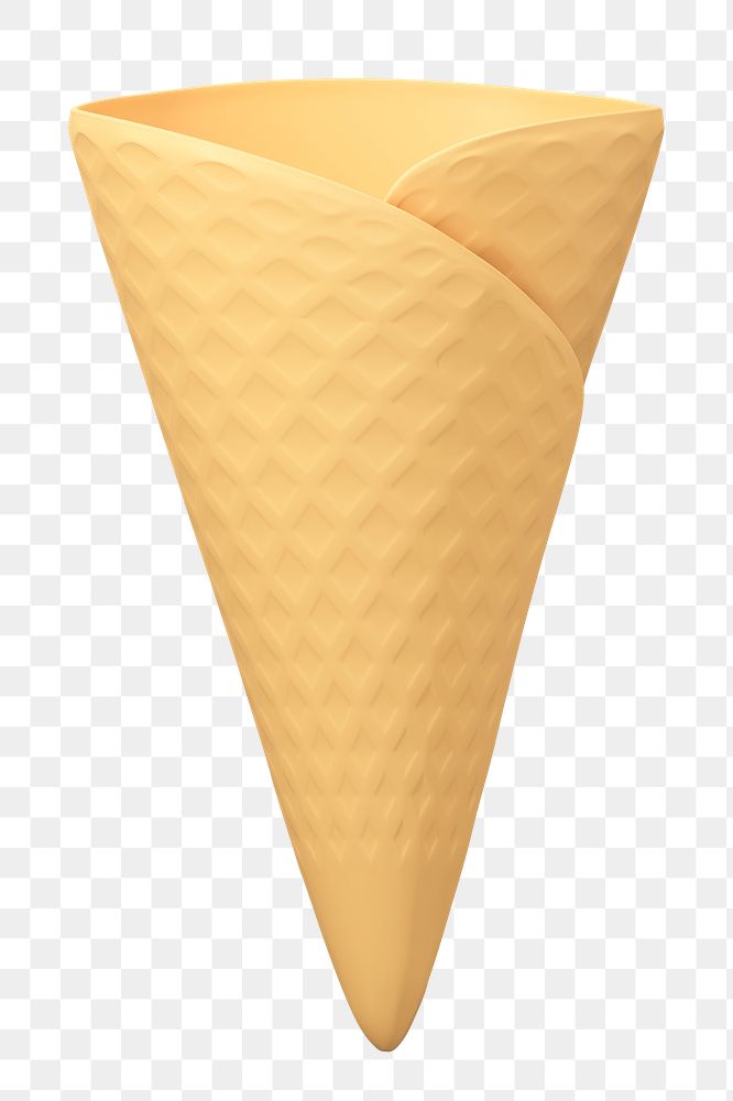 Png ice cream cone sticker, dessert 3D cartoon transparent background