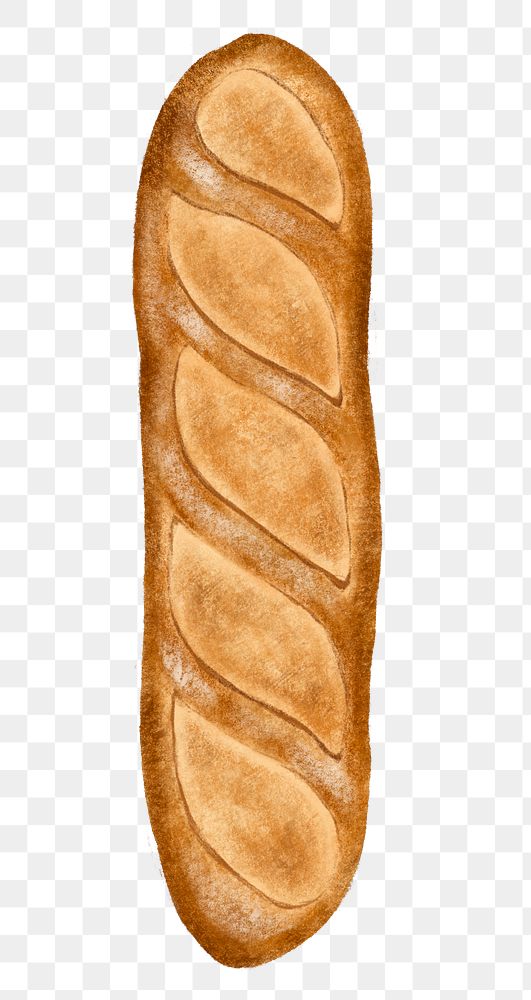 French baguette png bread, food illustration, transparent background