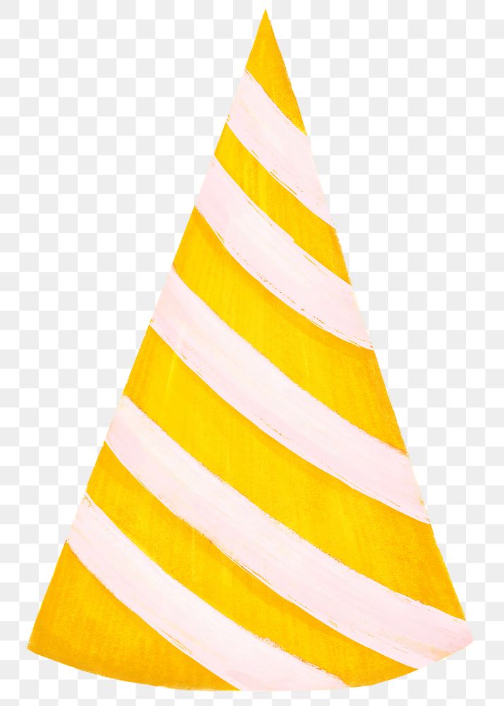 Yellow party hat png sticker, transparent background