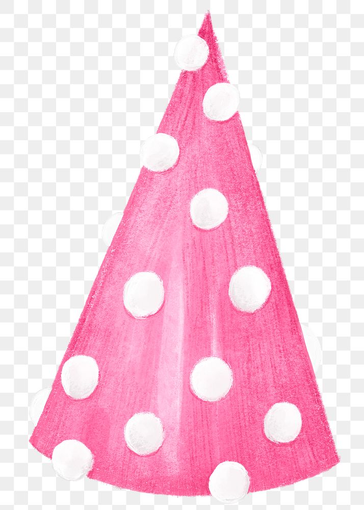 Party hat png sticker, pink design, transparent background