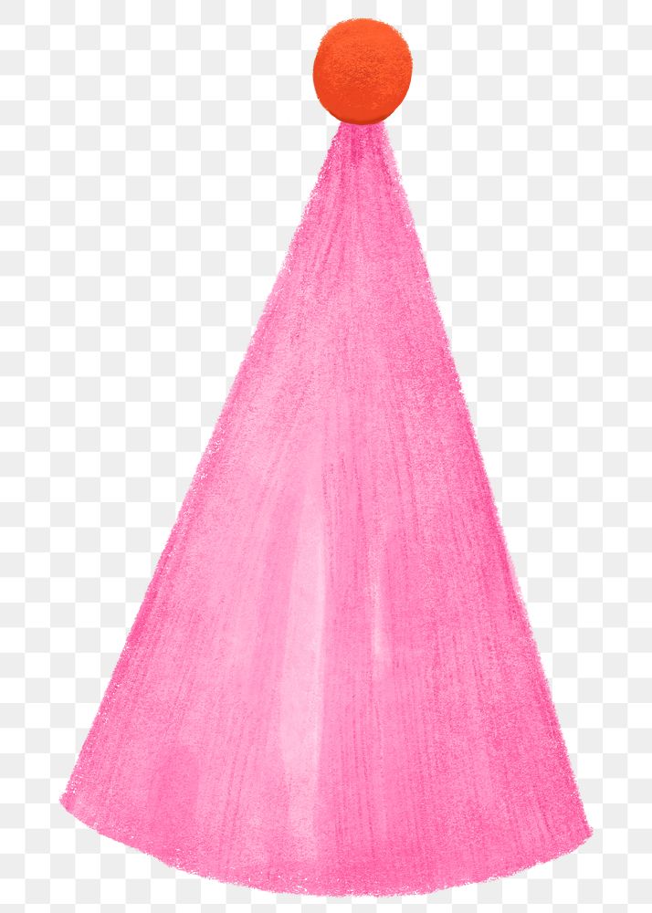 Birthday hat png sticker, pink design, transparent background