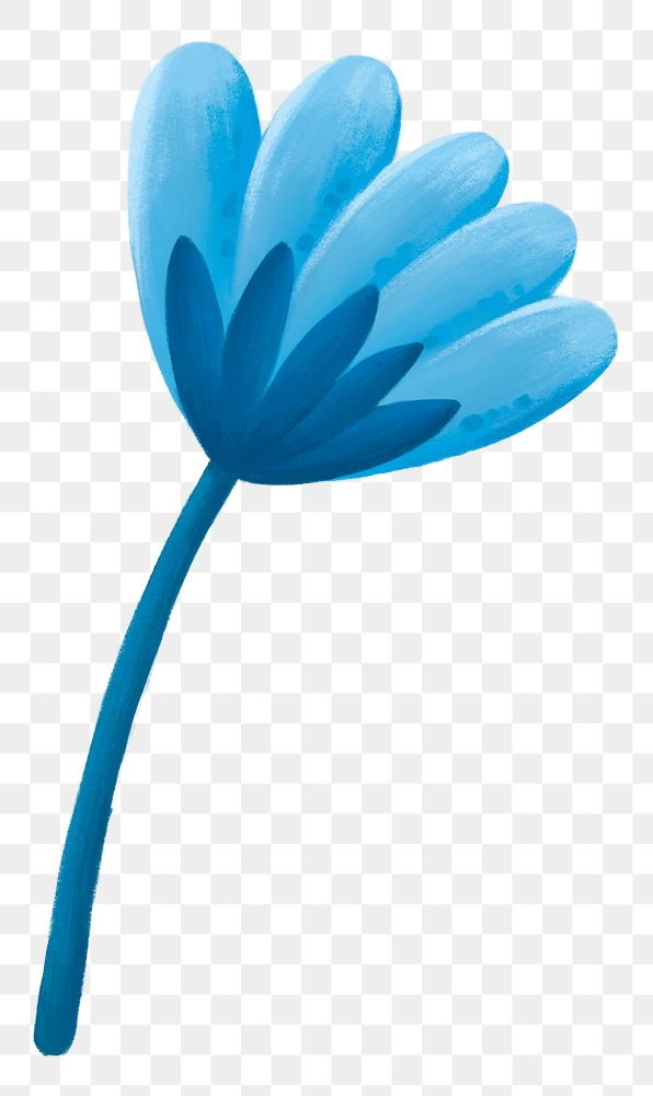 Blue flower png sticker, botanical illustration, transparent background