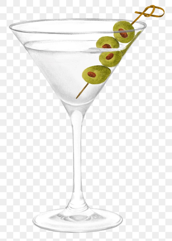Vodka martini png cocktail, alcoholic drinks illustration, transparent background