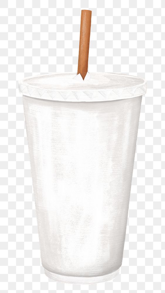 White soda cup png sticker, drinks illustration, transparent background