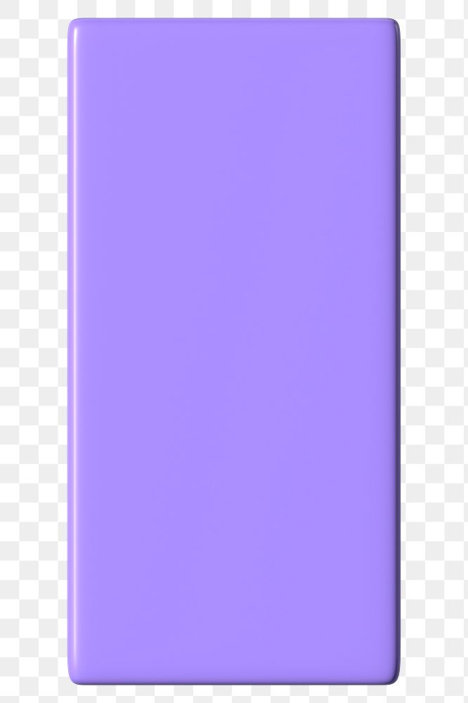 3D purple rectangle png geometric clipart, transparent background
