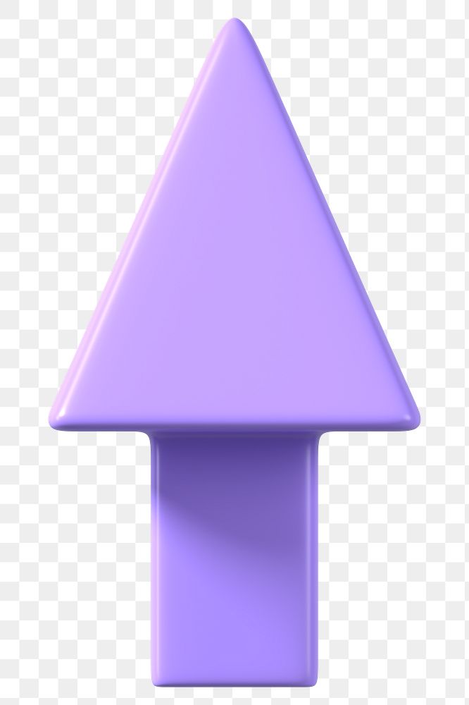 3D purple arrow png up direction clipart, transparent background