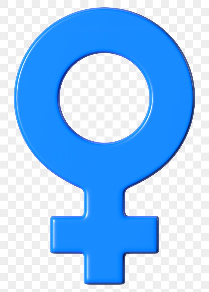 Woman gender symbol png 3D sticker, transparent background 