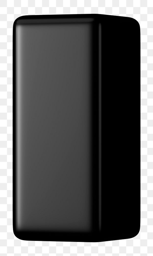 Black bar shape png 3D rendered sticker, transparent background