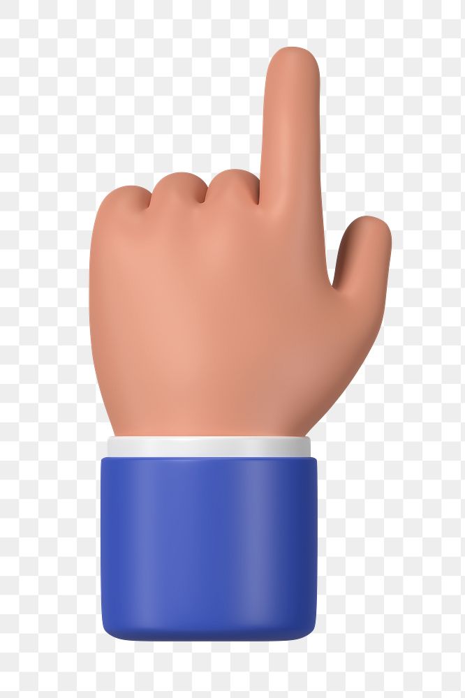 Finger-pointing hand gesture png sticker, 3D business illustration, transparent background