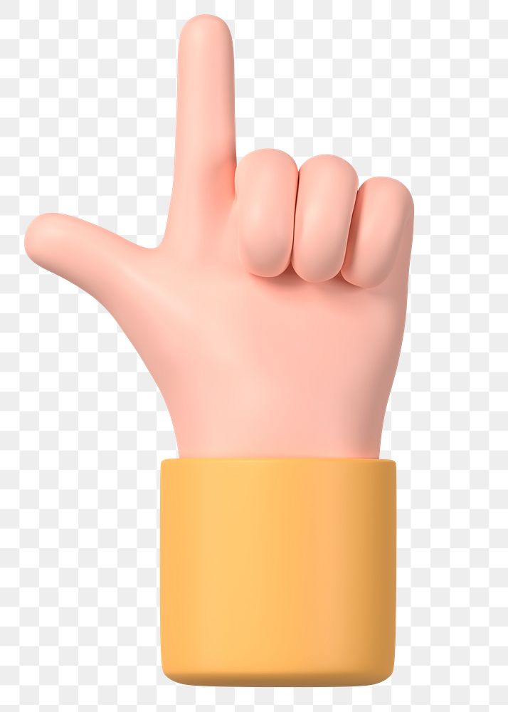 Finger-pointing hand png gesture, 3D illustration, transparent background