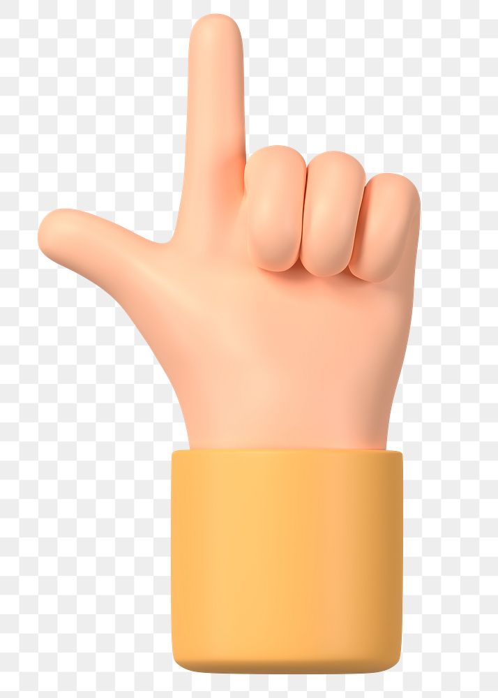 Finger-pointing hand png gesture, 3D illustration, transparent background