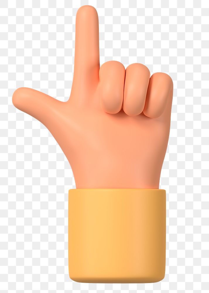 Finger-pointing hand png gesture, 3D illustration, transparent background