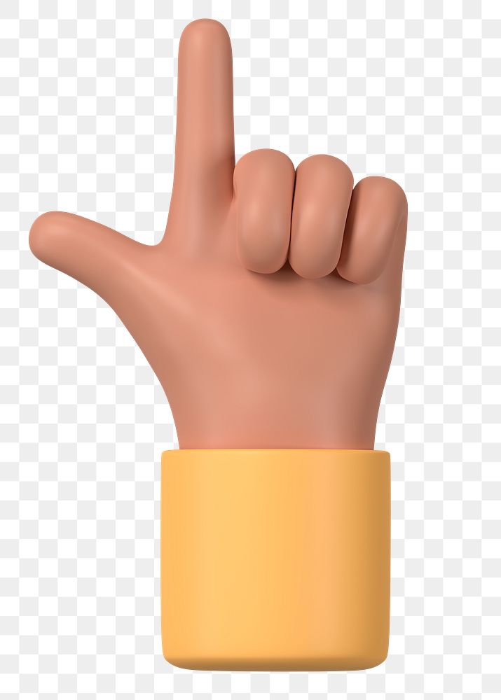 Finger-pointing tanned png hand gesture, 3D illustration, transparent background