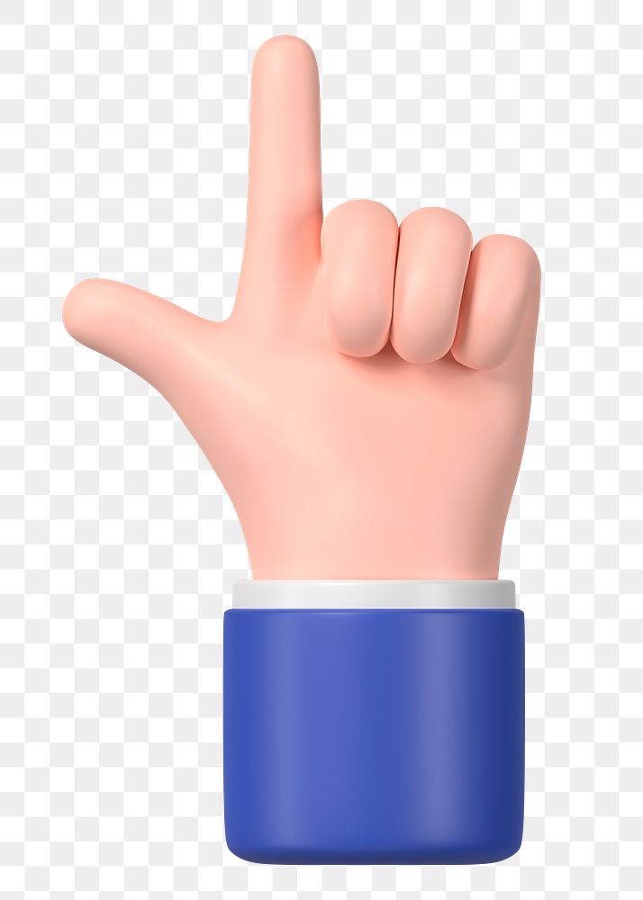 Finger-pointing hand gesture png sticker, 3D business illustration, transparent background