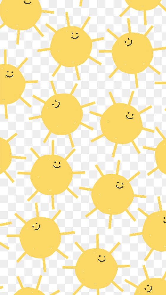Sun pattern png cute doodle sticker, transparent background