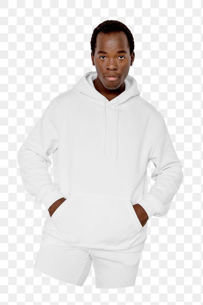 Png sporty hoodie man sticker, transparent background
