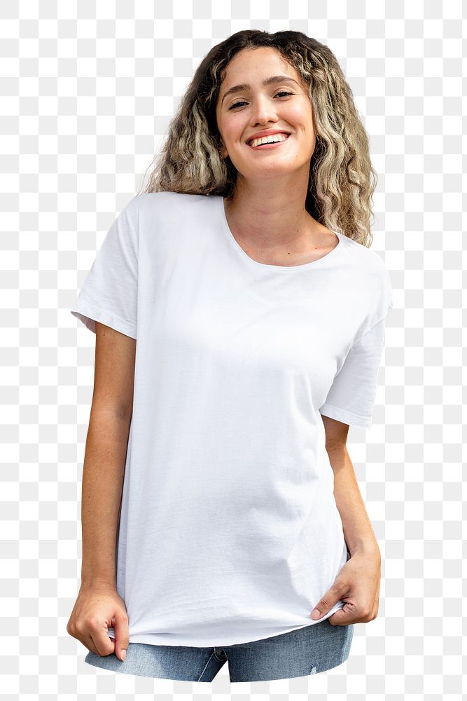 Happy woman png sticker, transparent background