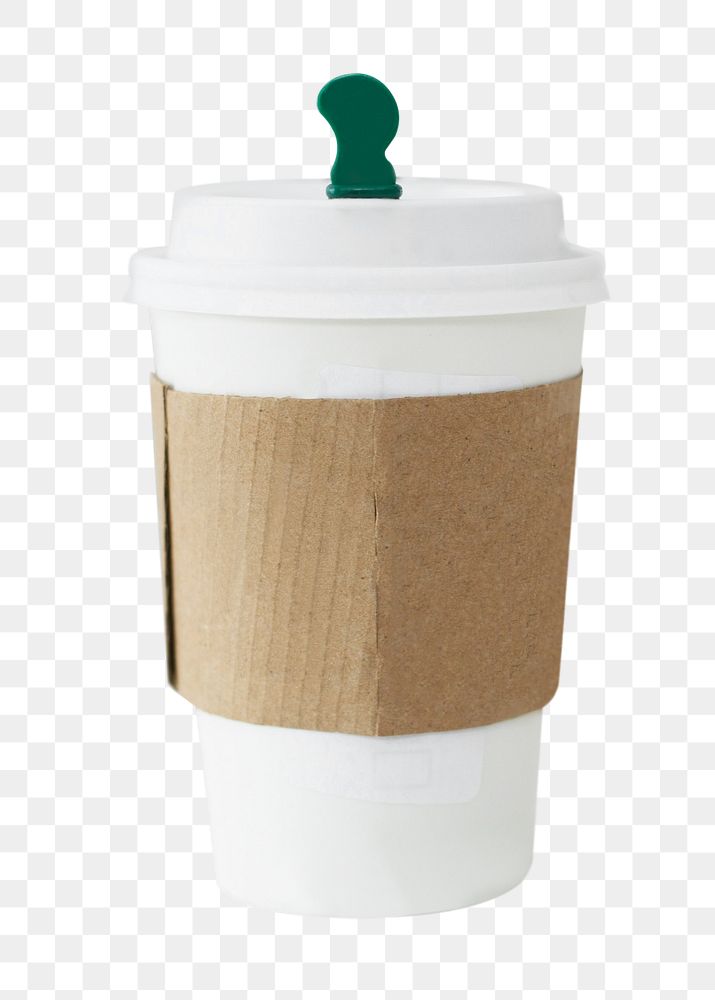 Paper coffee cup png sticker, transparent background