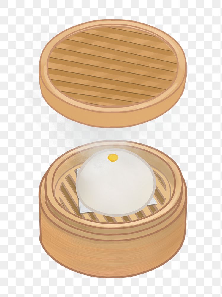 Steamed bun png illustration sticker, transparent background