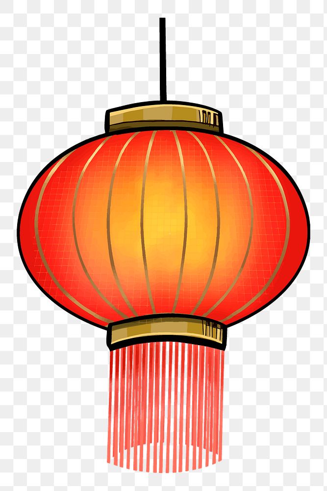 Chinese lantern png sticker, New Year decoration, transparent background