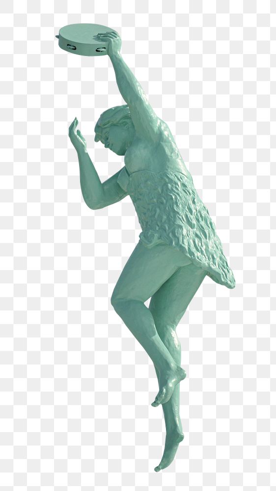 Dancing woman statue png sticker, transparent background