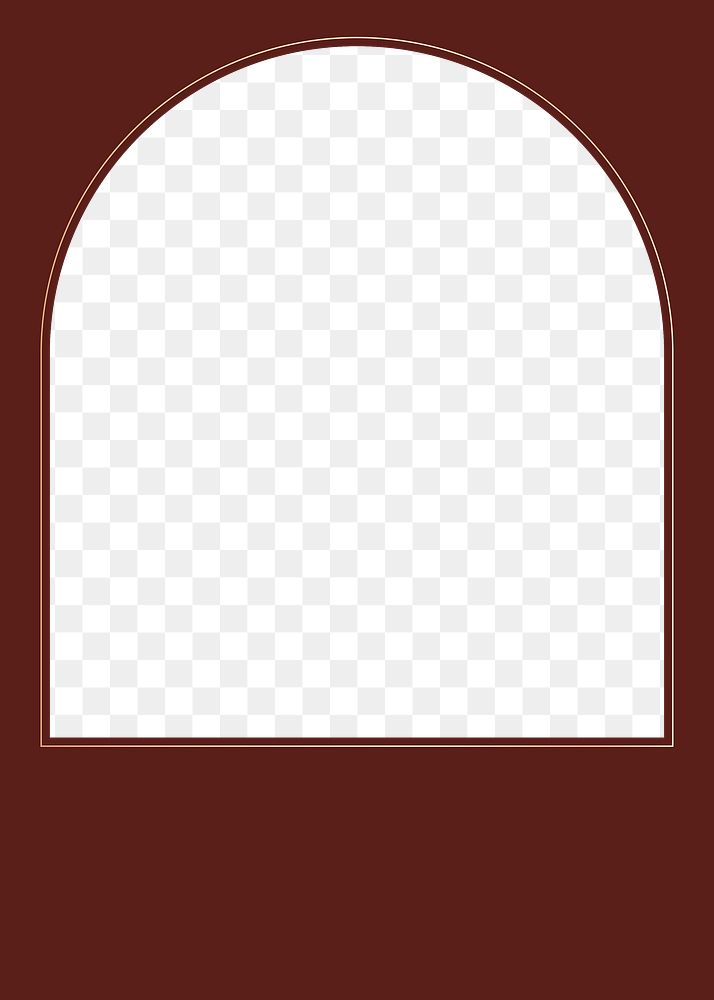 Red frame png arch design sticker, transparent background
