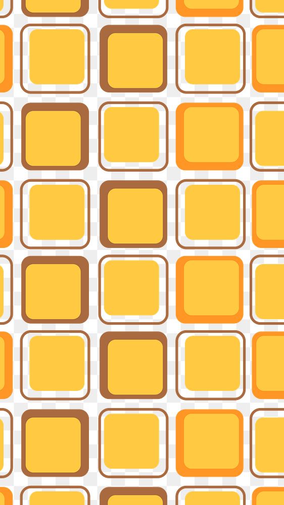 PNG yellow square pattern sticker, transparent background