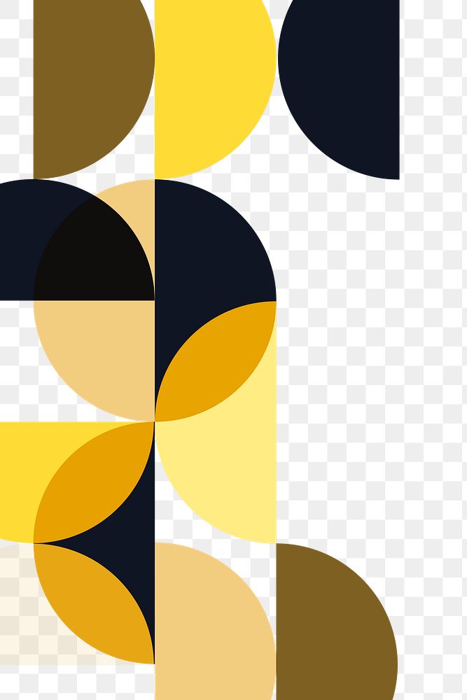 Yellow Bauhaus png border frame, transparent background