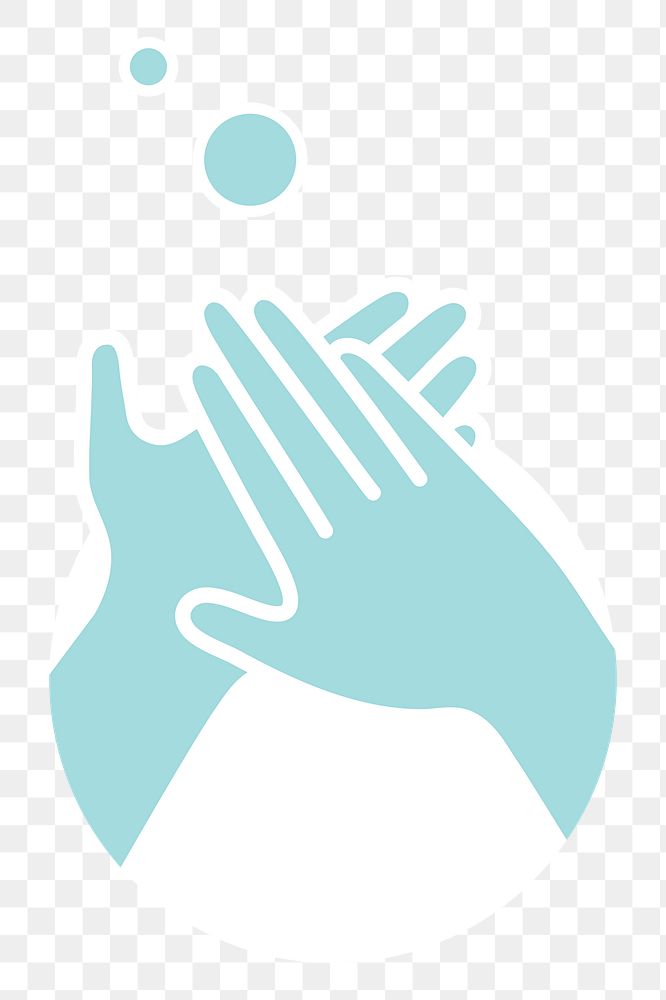 Covid-19 prevention png sticker, hand washing, transparent background