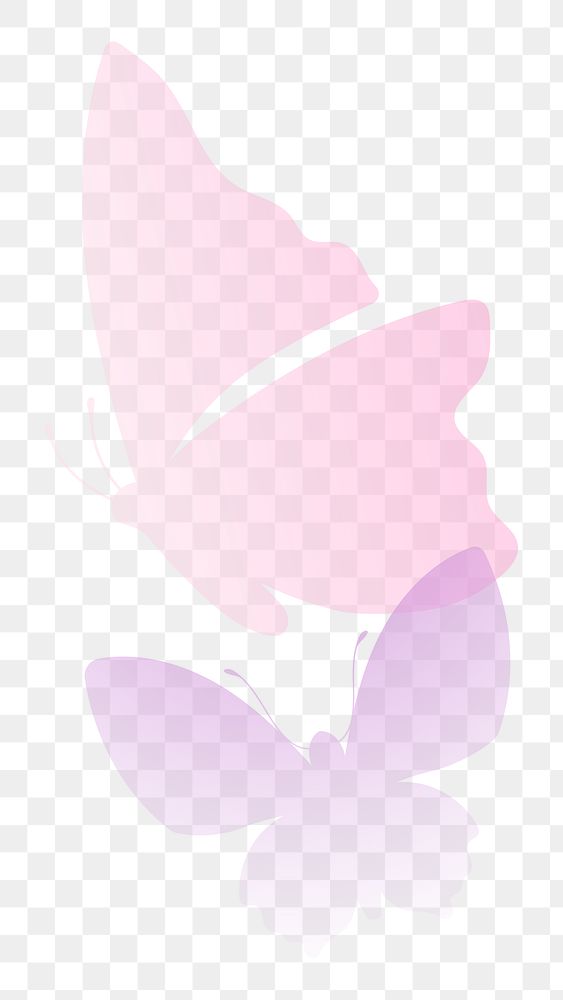 Pink butterfly png pastel animal sticker, transparent background
