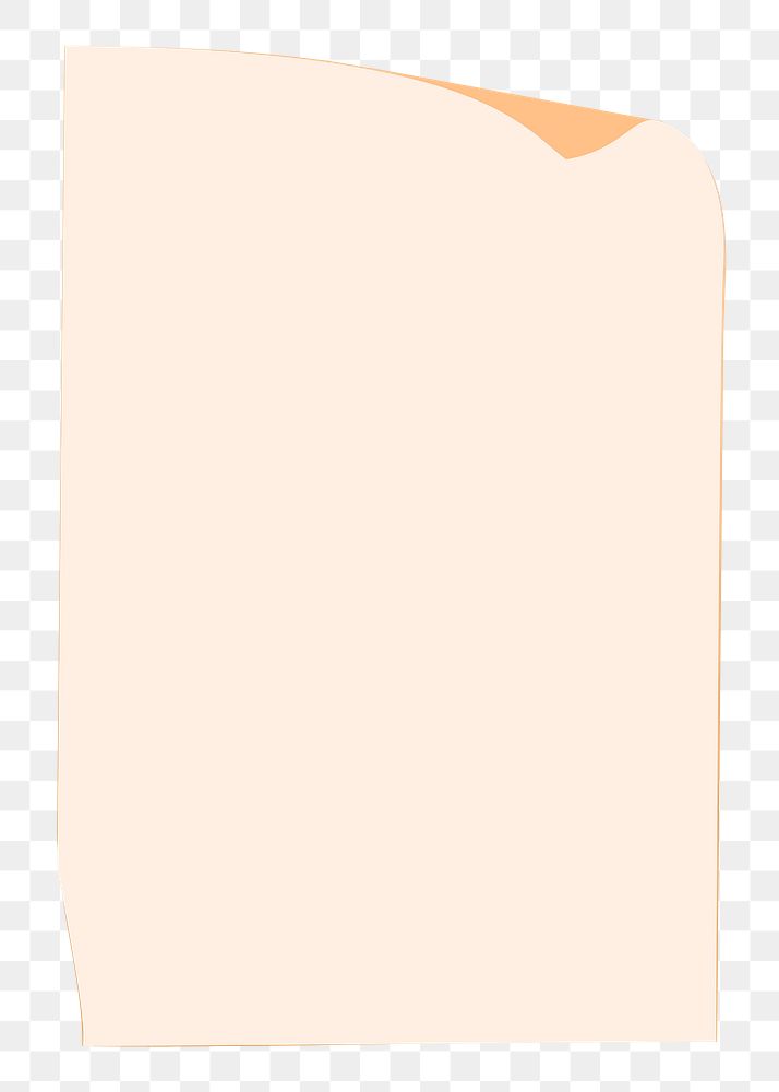 Pastel orange paper png sticker, transparent background