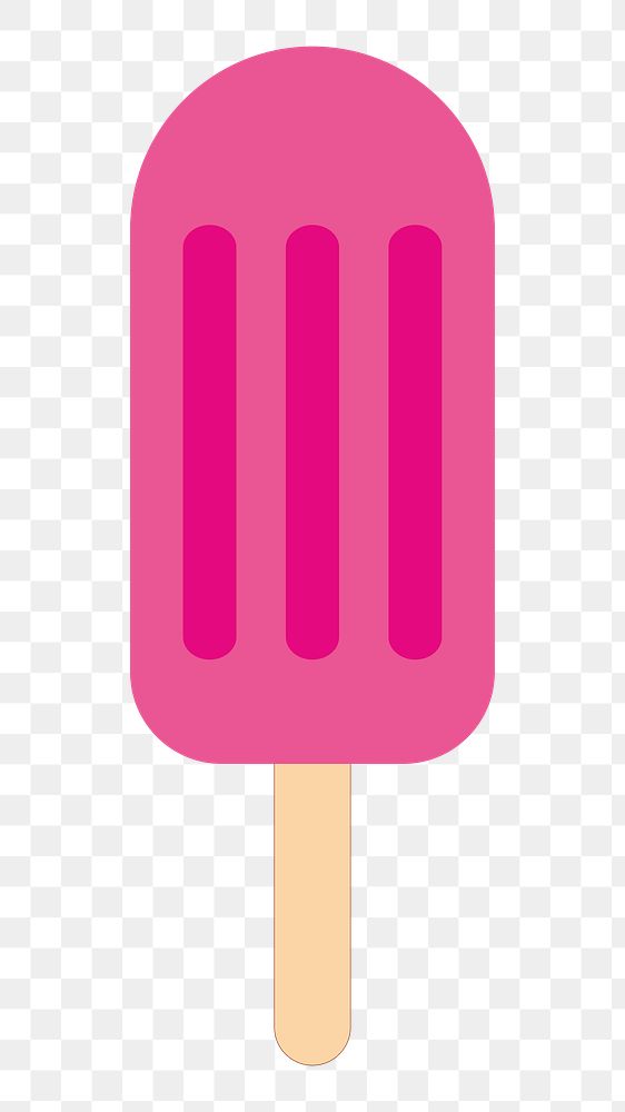 Pink popsicle png illustration, transparent background. Free public domain CC0 image.