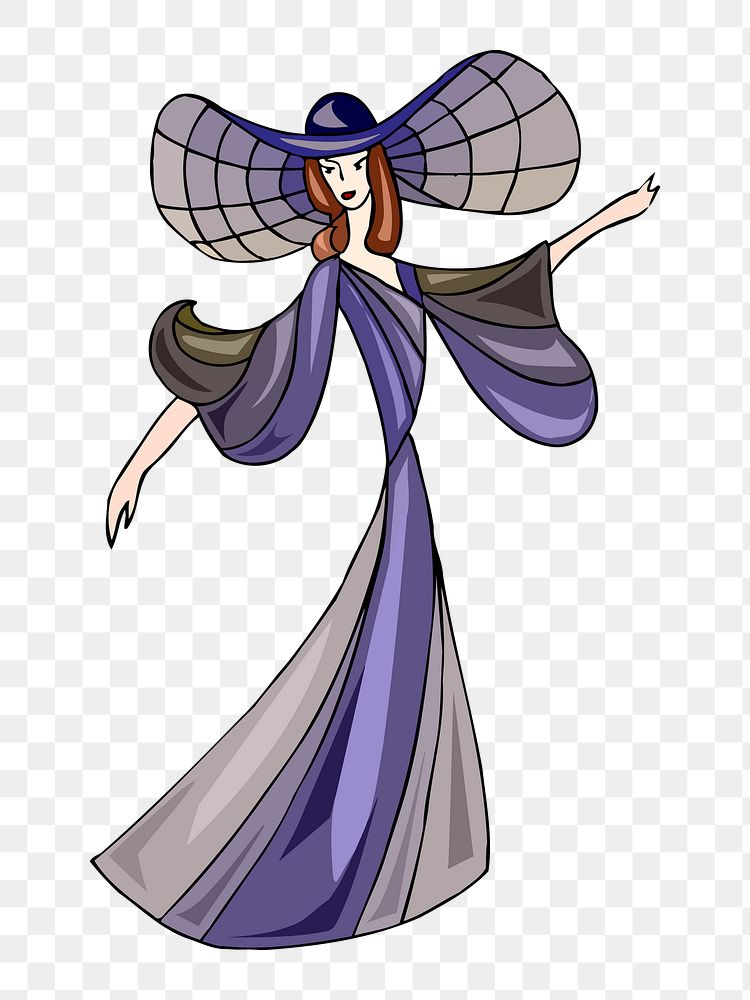 Woman in fancy dress png sticker, transparent background. Free public domain CC0 image.