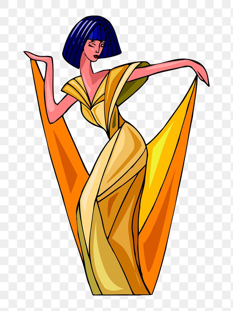 Woman in fancy dress png sticker, transparent background. Free public domain CC0 image.