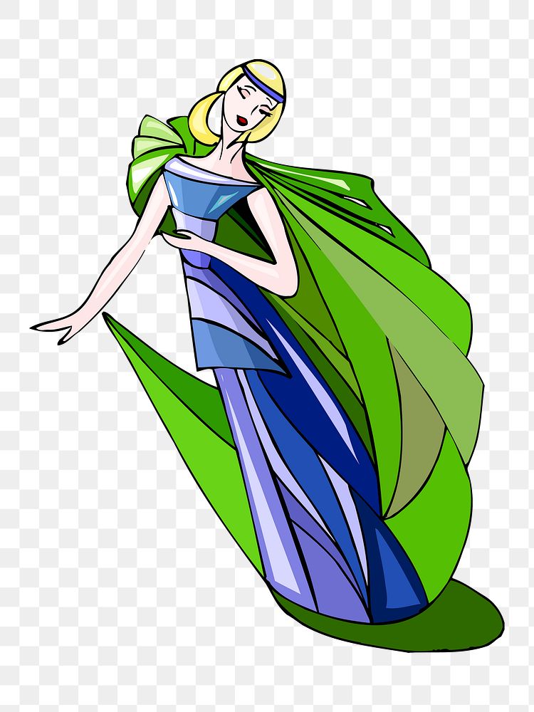 Woman in fancy dress png sticker, transparent background. Free public domain CC0 image.