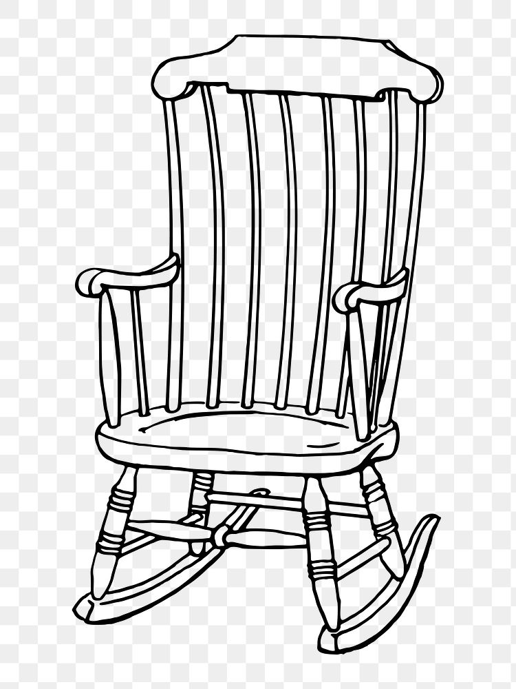 PNG rocking chair clipart, transparent background. Free public domain CC0 image.