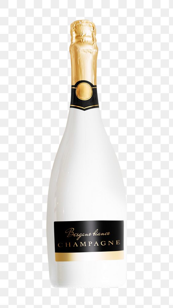 Champagne png bottle, romantic celebration alcohol in transparent background