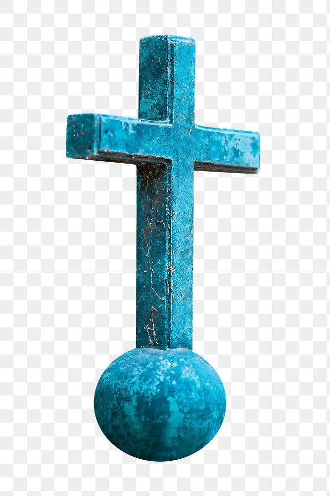 Stone cross, crucifixion png sticker, transparent background