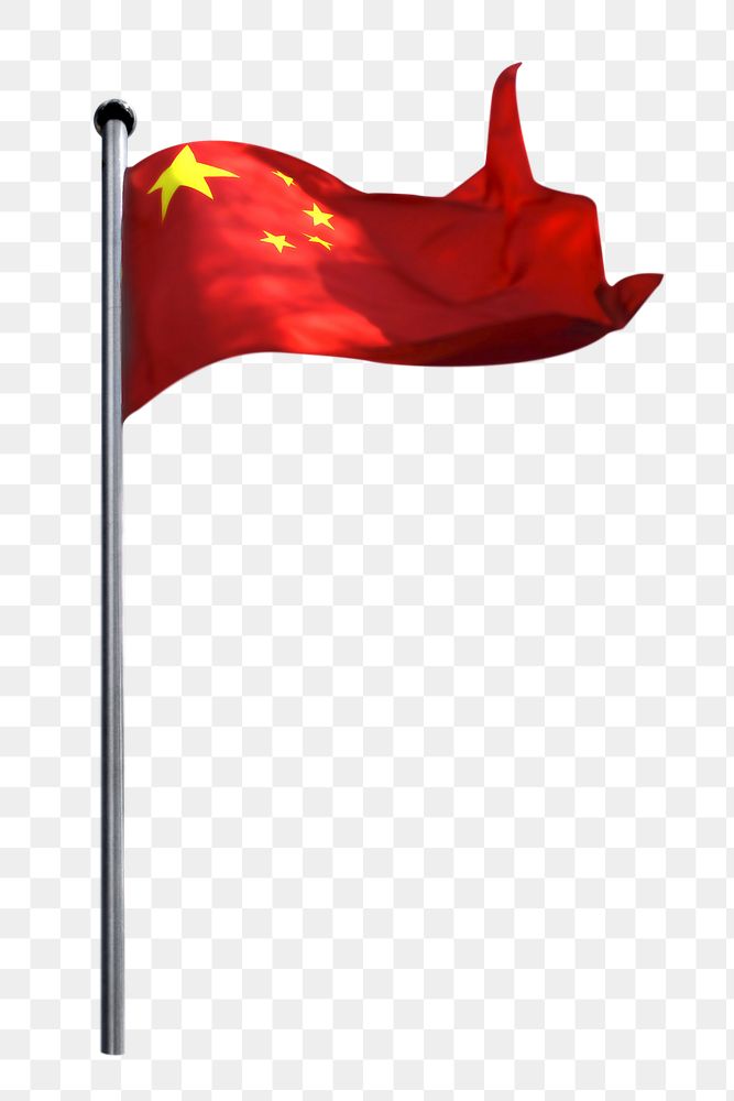 Chinese flag png sticker, transparent background