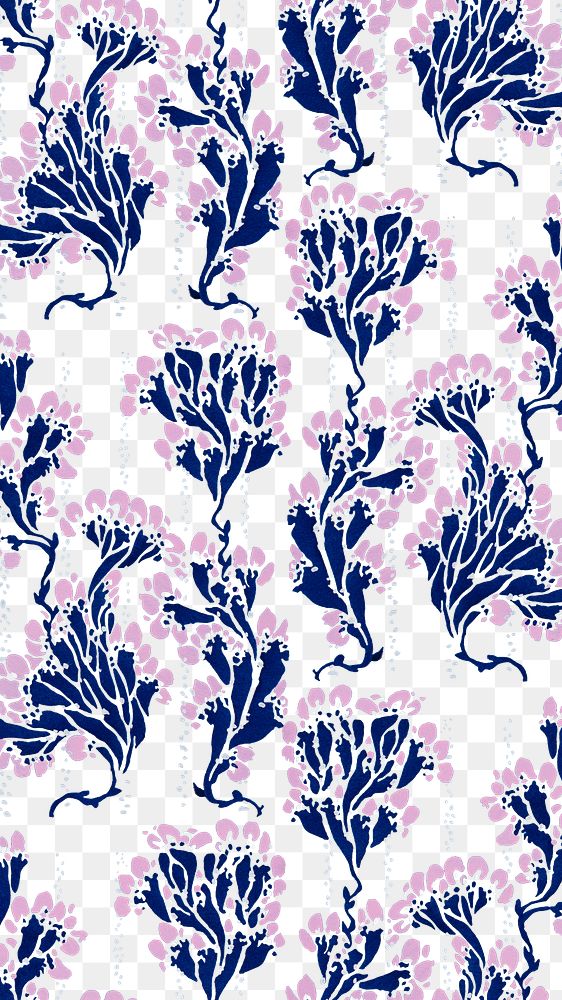 Vintage botanical png pattern, transparent background, remixed from the artwork of E.A. S&eacute;guy