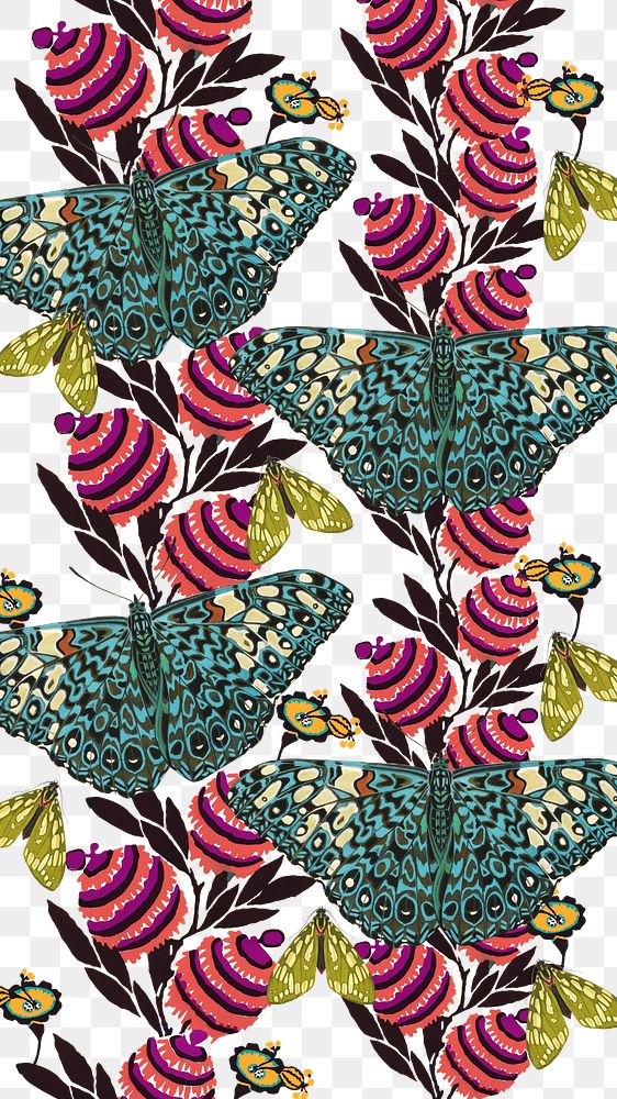 Exotic butterfly png vintage pattern, transparent background, remixed from the artwork of E.A. S&eacute;guy