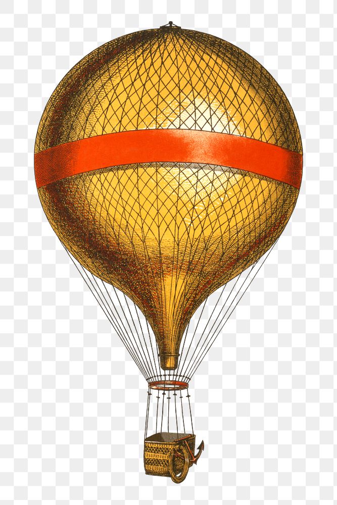 Hot air balloon png on transparent background.  Remastered by rawpixel