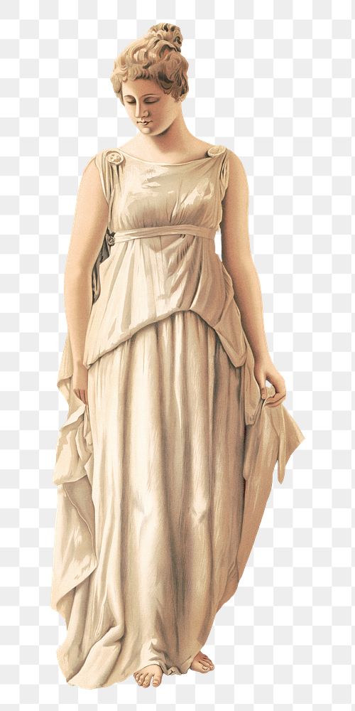 Greek woman statue png sticker on transparent background.  Remastered by rawpixel