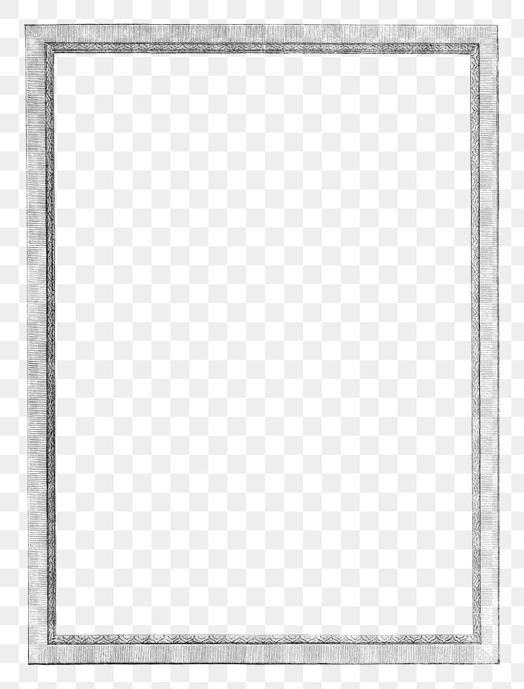 Silver vintage png frame, transparent background.   Remastered by rawpixel