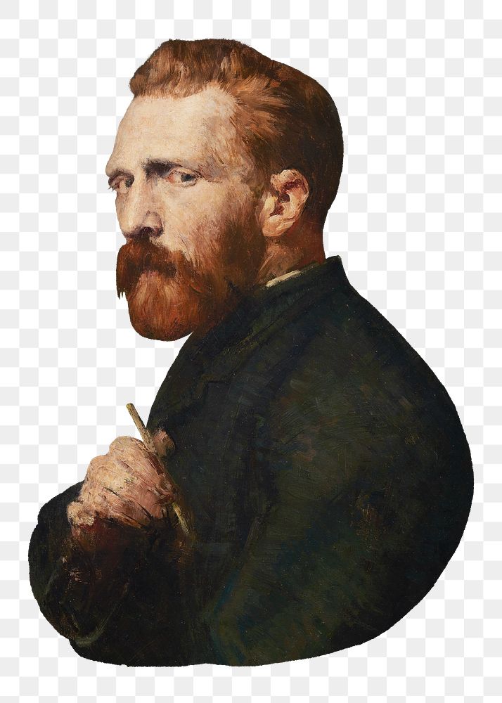 Png Portrait of Vincent Van Gogh, vintage illustration on transparent background.   Remastered by rawpixel