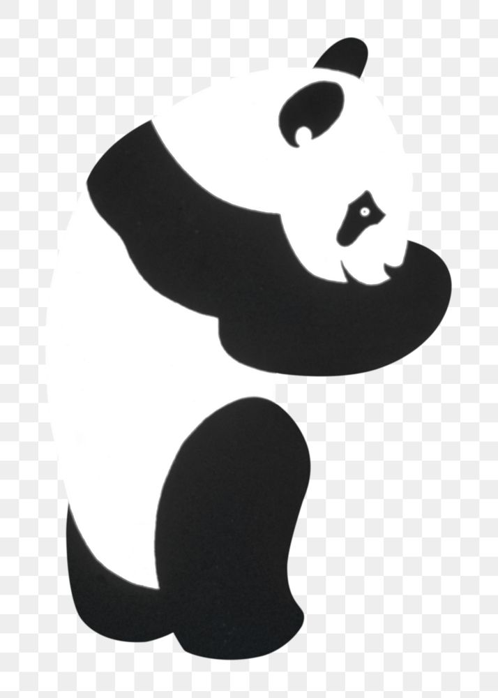 Cute panda png sticker, animal on transparent background.   Remixed by rawpixel.